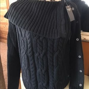 NWT Abercrombie & Fitch Buttons Cable Sweater S